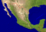 Mexico Satellite + Borders 1000x708